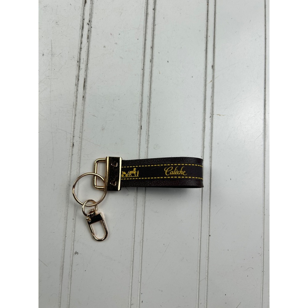 Hermès Vintage Upcycled Leather Keychain Gold Hardware Unisex NWT - Picture 3 of 4